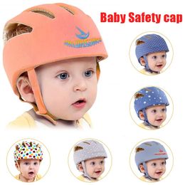 Casque de bébé Casquette de sécurité pour bébés garçons filles été respirant coton maille chapeau enfants ramper marche jouer infantile Anti Collision 240116