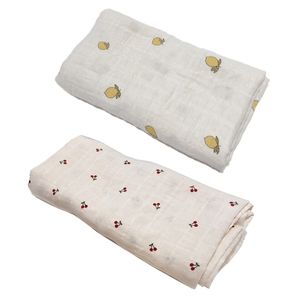 Baby baby deken swaddle pasgeboren zachte organische gaas slapende wrap badhanddoek beddengoed wandelwagen slaapzak 210309