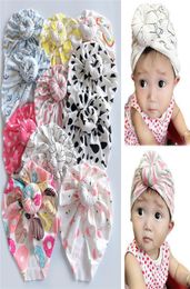 Baby Baby Turban Hats Donut Flamingo Print Band Carton Coton Bowknot Boneie NOUVELLE-NOUR TURBAN ENFANTS SKULL CAPS BEAN4391779