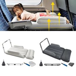 Avión de cama inflable para bebés Ferrocarril de alta velocidad para automóvil privado Viajes bien Dormir niños plegables colchón inflable con bomba de aire 240407