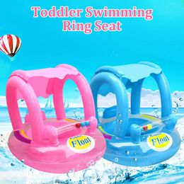 Baby Inflable Swim Ring Float Círculo Asiento con toldo para la natación Mat de bañera Tanque de verano Juego de agua de verano 240423