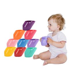 Babyisolatie schuine mond beker lekvrije baby leren drinkbekers resistente training voedende sippy cup voor baby kinderen