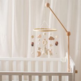 Baby Joystick Toy Wooden Bedding Bell Bracket Mobiele hangende beugel speelgoedbeugel Baby Crib Baby Crib Toy Bracket 240514