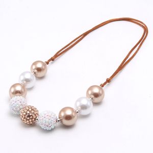 bébé enfants bubblegum perles collier avec corde réglable chaîne mode filles gros bijoux tour de cou pour la fête offre spéciale