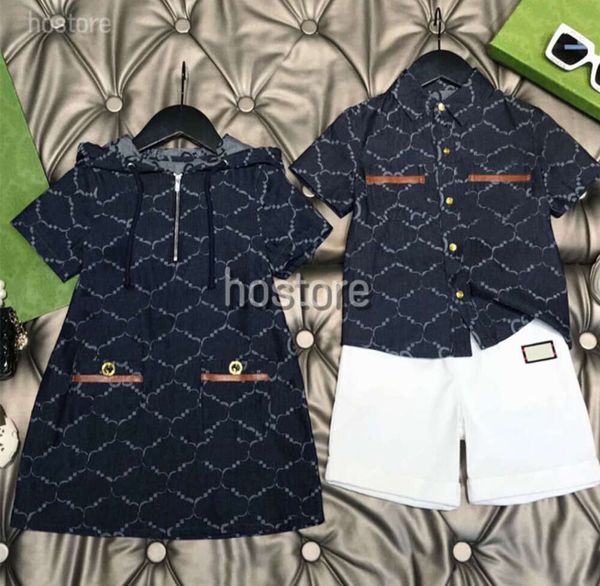 Ropa para bebés y niños, conjuntos de camisa a cuadros para niños, vestido con capucha a cuadros, ropa de moda, trajes, traje de manga corta de verano para niños 22