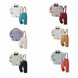 Baby Kids kleren sets shirts broek plaid plaid lange mouwen t-shirts broeken jongens peuters casual herfst kleding pakken kinderen jeugd katoenen outfit maat i17n#