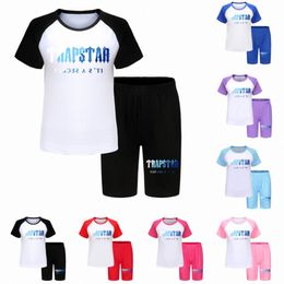 Baby Kids Clothes Trapstar sets garçons Tracksuits Girls Children Clothing costumes Youth Toddler à manches courtes tshirts shorts Pantalons Pantalons Tops Letter Outf B3CD #