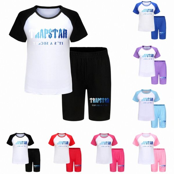 Baby Kids Clothes Trapstar sets garçons Tracksuit Girls Children Children Clothing costumes Youth Toddler à manches courtes tshirts shorts Pantalons Pantalons Tops Lettre Outf R5do #