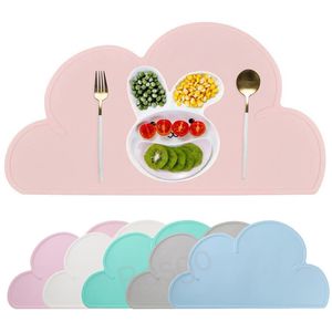 Bébé Enfants Nuage En Forme De Plaque Tapis De Qualité Alimentaire Étanche Silicone Vaisselle Tapis Maison Cuisine Isolation Thermique Couverts Vaisselle Pads BH8424 TQQ