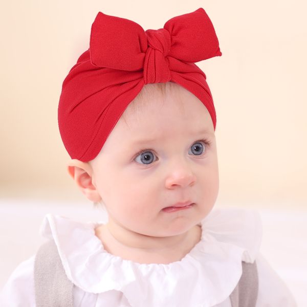 Bebé niños sombreros bowknot turban nudo gorras para bebés 0-3 años de chorro de color sólido de color sólido.