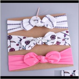 Bébé, enfants maternité 3 pièces/lot fille cheveux accessoires coton oreille bébé bandeau Turban nœud élastique bandeau mignon chapeaux ensembles livraison directe