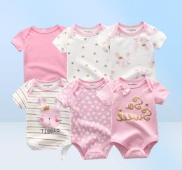 Bébé Enfants Maternité Drop Livraison 2021 Est 6PcsLot Fille Vêtement Roupa De Bebes Garçon Vêtements Bébé Vêtements Ensembles Barboteuses Né Cott7087093