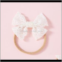 Bébé, enfants maternitébaby dentelle arc nylon bandeaux élégants épingles à cheveux accessoires pour filles fleur style vintage coiffe de tête pinces à cheveux douces goutte