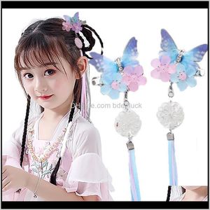 Bébé, enfants maternitéenfants adultes coiffure Hanfu accessoires de cheveux antiques ornements anciens gland papillon fille fée épingle à cheveux pince goutte