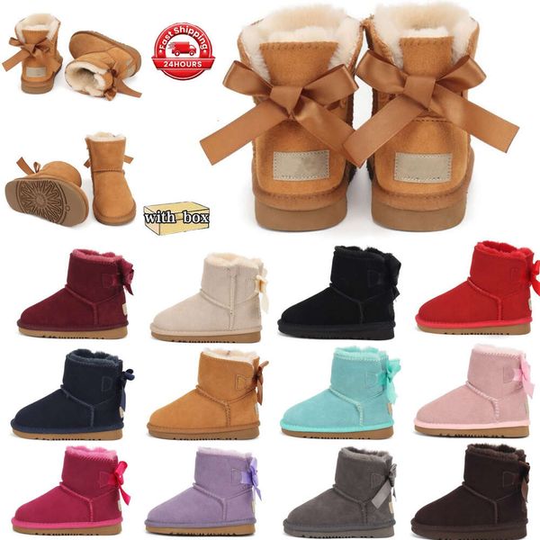 Bébé enfants chaussures tout-petits classique Ultra Mini Boot Uggsliess Australie bottes chaudes filles chaussure moitié enfants sneaker enfant jeunesse designer neige nourrissons booti