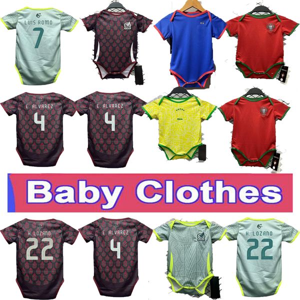 Kit de bebé México Las jerseys de fútbol livianas y cómodas Brasil Set National Team 24 25 Camisa de fútbol 6-18 meses Hijo Boys Maillot de Foot Brasil Home French Away