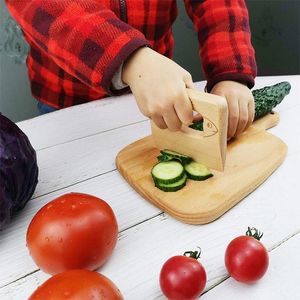 Bébé Cuisine Partie En Bois Enfants Couteau pour DIY Cuisine En Forme De Poisson Enfants Coupe Chopper Outils pour Légumes Et Fruits