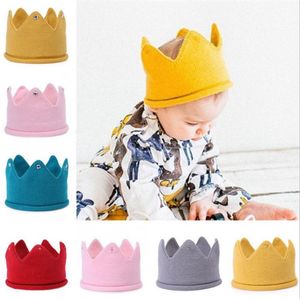 Baby gebreide kroon Tiara Kids baby gehaakte hoofdband Cap hoed verjaardagsfeestje fotografie rekwisieten Beanie Bonnet Winter warm houden DD247