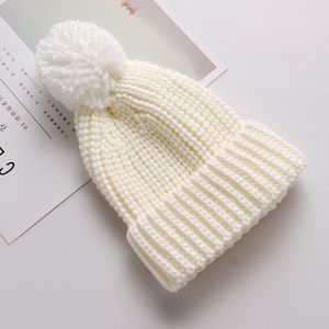 Bébé tricoté chapeau d'hiver garçons filles pompom capom crochet tricoté de bonbons couleurs pour tout-petit bonnet