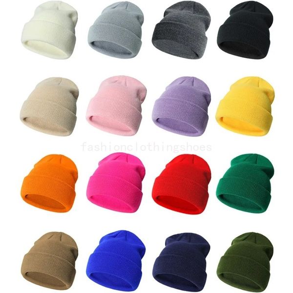 Gorro tejido para bebé, gorros cálidos de ganchillo de Color sólido para otoño e invierno, gorros para niños pequeños, niños y niñas, 18 colores al por mayor