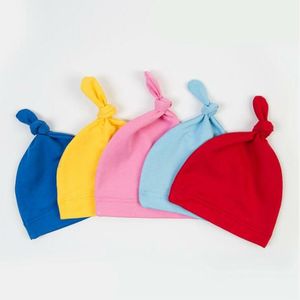 Gorros con nudo para bebé, gorros de calavera Ins Toddle para niños y niñas, gorro suave de algodón, gorros de rayas para dormir, gorros para recién nacidos, tocados, tocados AYP387