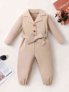 Combinaison de chemise ceinturée à demi-boutons pour bébé SHE