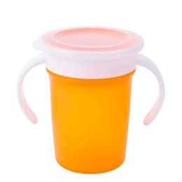 Bebé aprenda a beber taza Antifall PP Bebidas ecológicas Antichoke a prueba de fugas con mango Agua para niños al por mayor J405 240320