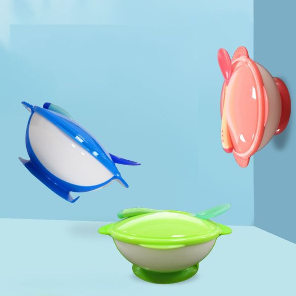 Vaisselle d'apprentissage pour bébé avec ventouse Ensemble de vaisselle de sécurité pour enfants Assist Bowl Détection de température pour enfants pour assiette de vaisselle 20220221 H1