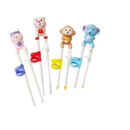 Baby Learning Training Training Chopsticks Cartoon Diervormige herbruikbare schattige kindergerei Non Slip Chopstick SN4300
