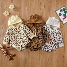 Baby Leopard Hooded Romper 210528