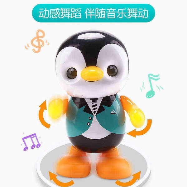 Bebé pequeño pingüino robot de juguete de baile eléctrico para niños de 1 año 2 bebés niños y niñas juguetes educativos G1224