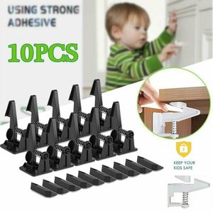 Baby Locks es 10pcs Safety Invisible Security Drawer Lock No Punching Children Protection Cupboard Cabinet Door 230613