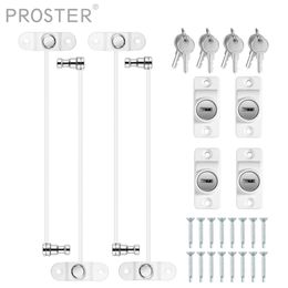 Baby Locks es PROSTER 4 Pack fenêtre porte limiteur sécurité des enfants câble de verrouillage de sécurité fil de verrouillage blanc adapté pour PVC bois aluminium métal 231211