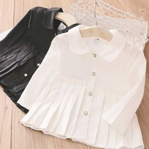 Baby lange mouwen blouse sping kinderen kleding peuter kinderen allemaal match Basic Tops 2 3 4 6 8 Child's shirts voor meisjes 210529