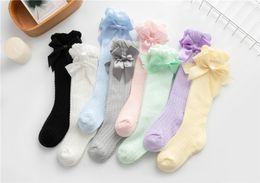 Chaussettes à tube long bébé printemps été mince haut-né de nouveau-né les bas de moustique de dentelle fille garçons bowknot overnnee leg9046938