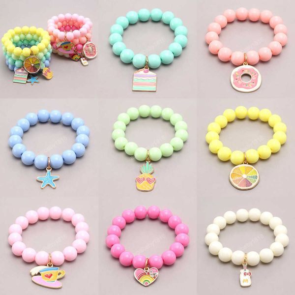 Bébé Chanceux Bijoux Bonbons Couleurs Perlé Bracelets Enfants Amour Coeur Charme Bracelet Enfants Accessoires Cadeau