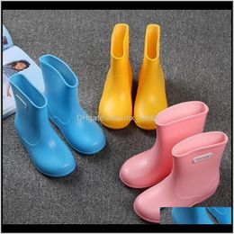 Bébé Maternité Drop Delivery 2021 Arrivée Bébé Filles Garçons Imperméable Antidérapant Pluie Chaussures Pvc Caoutchouc Belle Bottes Pour Enfants Rose Jaune Bleu Fas