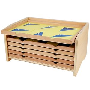 Baby Math Education Toys Montessori Géométrique Cabinet bleu avec boîte de la petite enfance en matière de géométrie préscolaire Aides d'enseignement