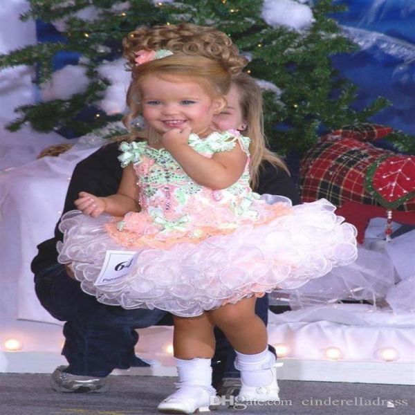 Bébé Miss America Girl039s Pageant Robes Custom Made Organza Party Cupcake Fleur Fille Jolie Robe Pour Petit Kid3205482262j