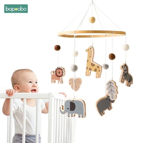 Baby Mobiles Toys nés lit de berceau en bois Bell Ins beaux mignons multi-modèles pendentif rattles carrousel lits enfants cadeau 240418