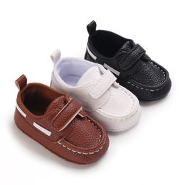 Mocassins bébé en cuir PU garçon premier marcheur chaussures filles à semelle souple nouveau-né bébé garçons baskets 0-18 mois