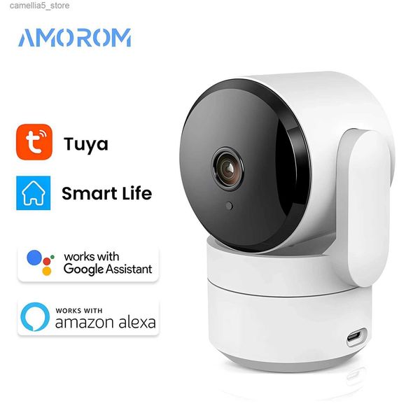 Caméra de surveillance pour bébé 1080P caméra IP WiFi intérieure sans fil moniteur pour bébé vision nocturne qui détecte la surveillance P2P prend en charge Google Home Alexa Q240308