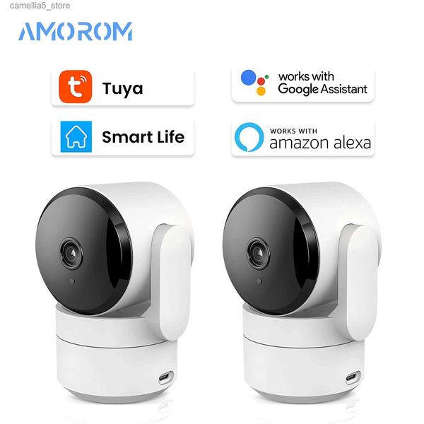 Caméra de surveillance pour bébé 1080P Tuya, Wifi intérieur, Vision nocturne IP, qui détecte la Surveillance audio bidirectionnelle, prend en charge Google Alexa Q240308