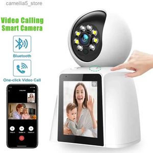 Caméra de surveillance pour bébé 3MP vidéo bidirectionnelle sécurité intérieure écran 2,8 pouces WiFi sans fil PTZ adapté aux animaux/chiens/enfants/personnes âgées Q240308