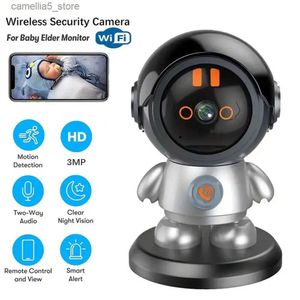 Caméra de surveillance pour bébé 3MP haute définition PTZ WiFi caméra IP robot de sécurité moniteur pour bébé intérieur communication bidirectionnelle surveillance de suivi humain Q240308