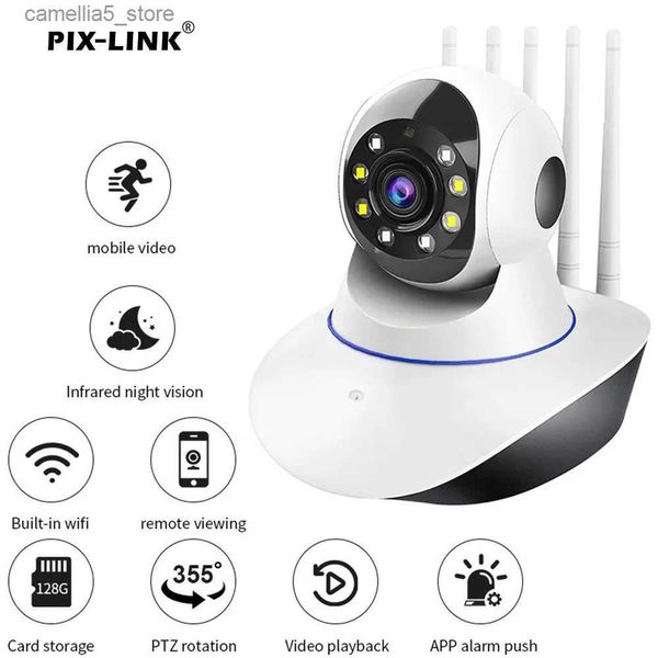 Caméra de surveillance pour bébé Caméra WiFI à 5 antennes couleur haute définition sécurité à domicile 360 réseau de surveillance de signal fort moniteur pour bébé PIX-LINK GT5 Q240308