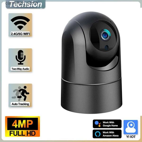 Caméra de surveillance pour bébé 5G WiFi 1080P HD IP sans fil intérieur 2 canaux Audio AI Suivi automatique 4MP Mini CCTV P2P Alexa sécurité vidéo Q240308