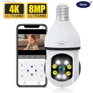 Babyfoon Camera 5G WiFi E27 Lampbewaking Full Color Automatische menselijke tracking Digitale zoom Videobeveiliging Q240308