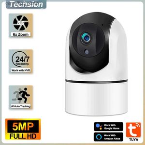 Caméra de surveillance pour bébé 5G WiFi intérieure 5MP IP 1080P Protection de sécurité Mini surveillance vidéo Suivi automatique Smart Home Alexa Q240308