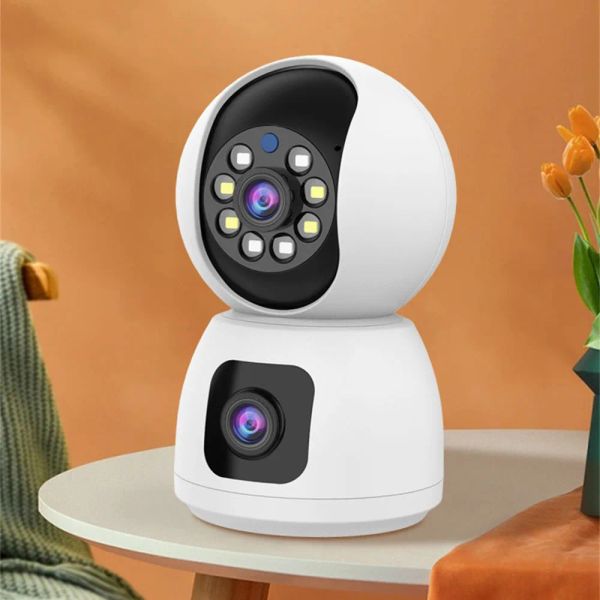 Moniteur bébé caméra 6MP double objectif WiFi caméra intérieure surveillance de sécurité sans fil maison intelligente suivi automatique moniteur bébé CCTV